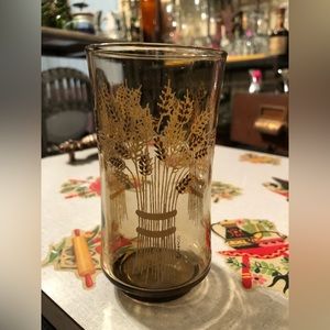 6990 VINTAGE Mid Century Franco Drink Glass Tumbler 12oz. AMBER  Brown WHEAT